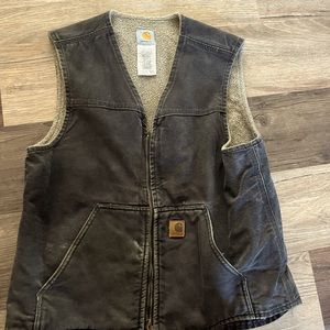 Carhartt duck vest, shearling lined, size L